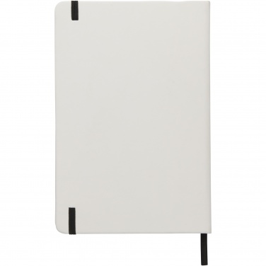 Logo trade corporate gifts image of: Spectrum A5 white notebook with coloured strap